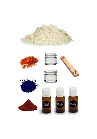 Soya Mum Yapım Seti, 1Kg Soya Wax, Cam Kavanoz, Esans, Boya,Fitil (526659428)