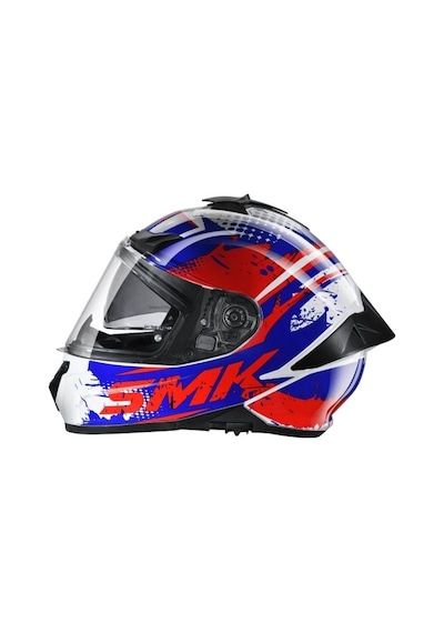 Smk Typhoon Grunge Kapalı Kask Kırmızı Mavi