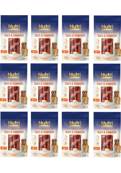 Nutri Canin Rawhide Ördekli Köpek Ödülü 80 Gr. X 12 Adet