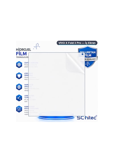 Schitec Vivo X Fold 3 Pro İç Ekran Şeffaf Nano Hidrojel Koruyucu