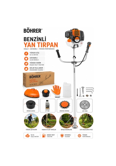 Böhrer Ba011357 Benzinli Yan Tipi Tırpan Makinesi