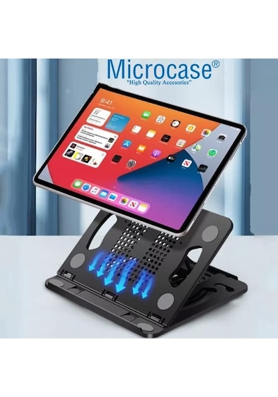 Microcase AL3481 10-12 inch Microcase 360 Dönerli Kademeli Masaüstü Stand Siyah