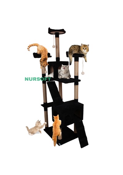 Nursoft Cat City Yeni Rezidans Kedi Tırmalama Ve Oyun Evi