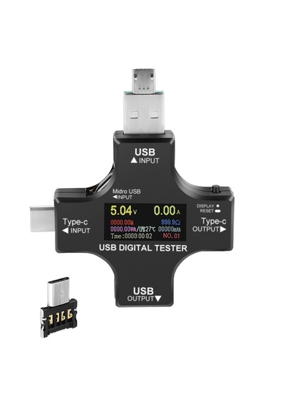 Powermaster Usb / Type-c Dijital Tester Voltmetre Ampermetre Multimetre Ve Otg Test Cihazı