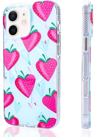 Apple Uyumlu iPhone 12 Kılıf M-safe Şarj Özellikli Zore Stilo Kapak Pembe-Mavi