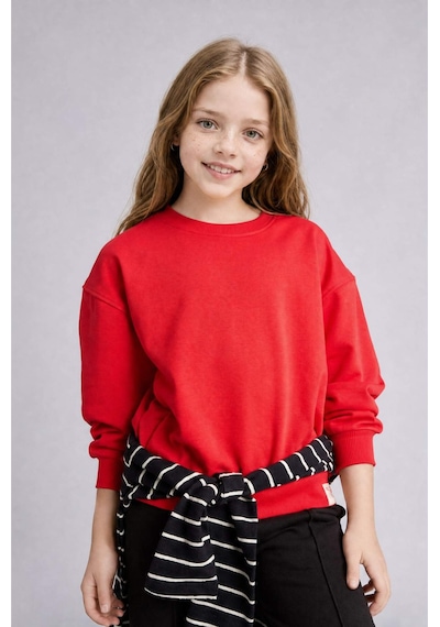 Defacto Okula Dönüş Relax Fıt Bisiklet Yaka Sweatshirt Kız Çocuk E6842a826aurd227 Kırmızı-rd227 Defacto Okula Dönüş Relax Fıt Bisiklet Yaka Sweatshirt Kız Çocuk E6842a826aurd227 Kırmızı-rd227