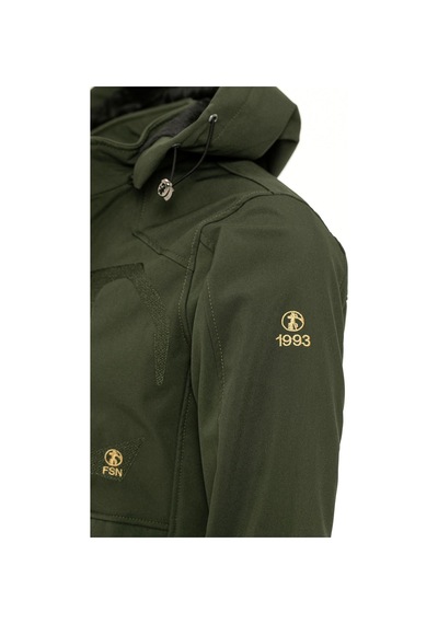 Famoda Kürklü Su Ve Rüzgar Geçirmez Haki Softshell Kışlık Erkek Mont Haki