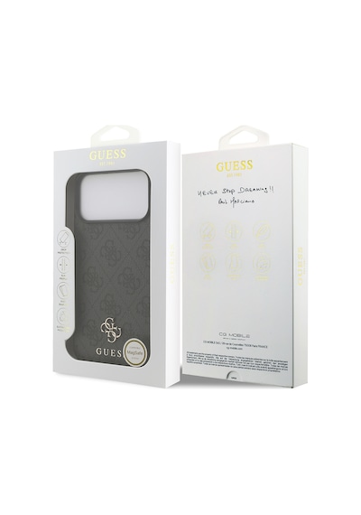 Apple iPhone Uyumlu 18 Pro Max Kılıf Guess  Lisanslı M-safe Şarj Özellikli Small 4g Classic Kapak Siyah