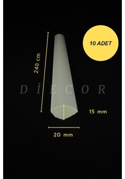 Diecor Dekoratif Boyanabilir 10 Adet 2 Cm Polistren Duvar Çıtası Beyaz 20 X 15 Model:xa118