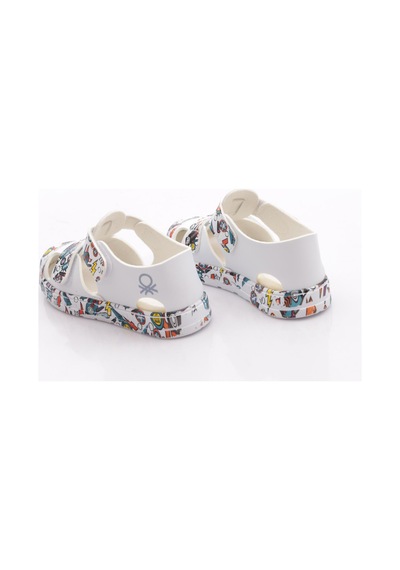 Benetton Bn-1410 Çocuk Sandalet Beyaz Sarı