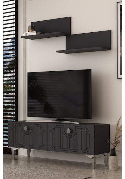 120dhdtür3ba 120 Cm Hera Lazer Desenli Raflı Tv Sehpası,ünitesi Antrasit - Gümüş 120dhdtür3ba 120 Cm Hera Lazer Desenli Raflı Tv Sehpası,ünitesi Antrasit - Gümüş