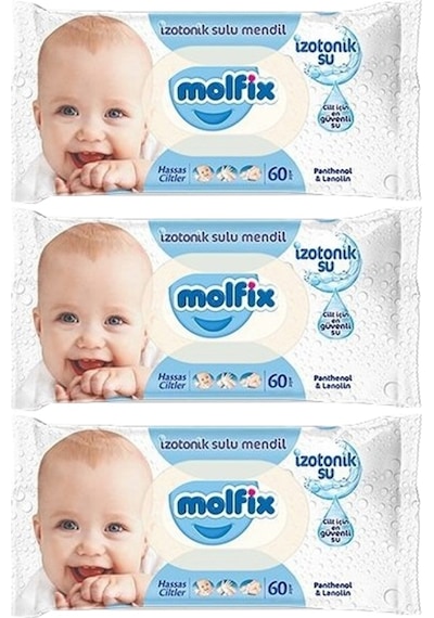 Molfix Islak Havlu Mendil Izotonik Hassas Ciltler 3 Lü Set 60 Yap