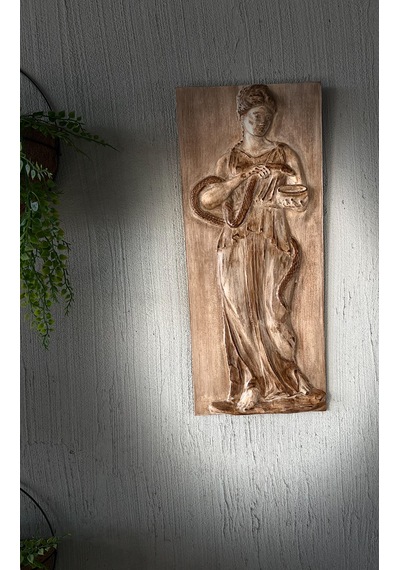 Store Hygieia Şifa Tanrıçası Ahşap Oyma Tablo Mitolojik