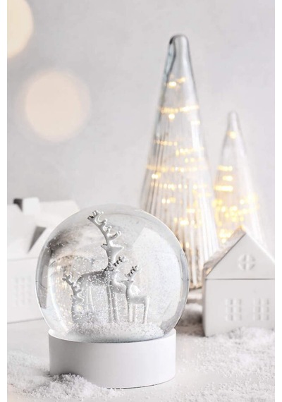 Crate & Barrel Ribbed Clear Glass Christmas Trees Set 3 Modern Cam Ağaçlar Yılbaşı Dekorları Şeffaf