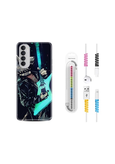 Oppo Reno 4 Pro Kılıf Kablo Koruyuculu Dog Guitar 1789