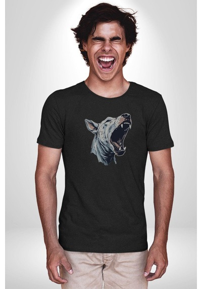 Bull Terier Köpek Havlama Unisex Unisex Siyah Organik Baskılı T-shirt Penye Yüksek Kalite Siyah