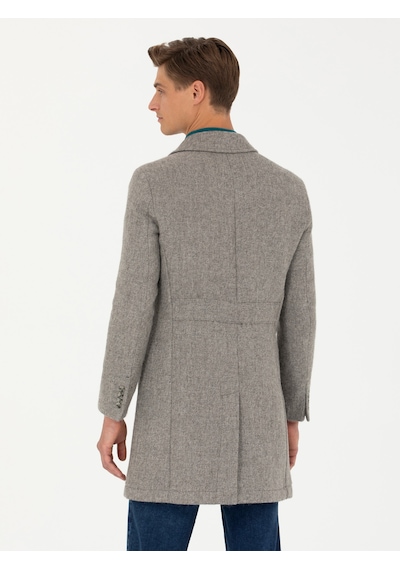Cacharel Gri Slim Fit Palto