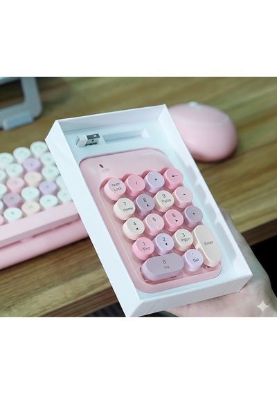 Klyvera Mofii Kablosuz Sayısal Tuş Takımı Usb Alıcılı Numpad Pembe Siyah