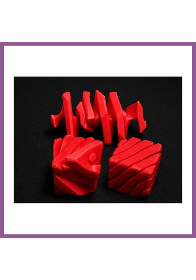 Bezos 3d Baskı Fidget Puzzle Küp - Hareketli Dönüşebilen Stres Giderici Zeka Oyuncağı, Masaüstü Fidget Küp-kırmızı Rengaren