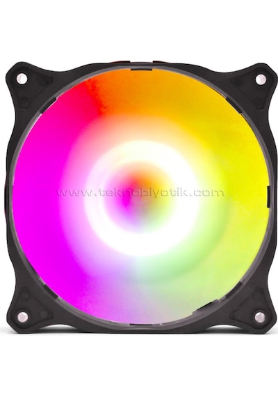 Dark Sessiz 12 CM ARGB 1200 RPM 36CFM, 3Pin, Güçlü Soğutma, Sessiz, Siyah Kasa Fanı (DKCF127ARGB)