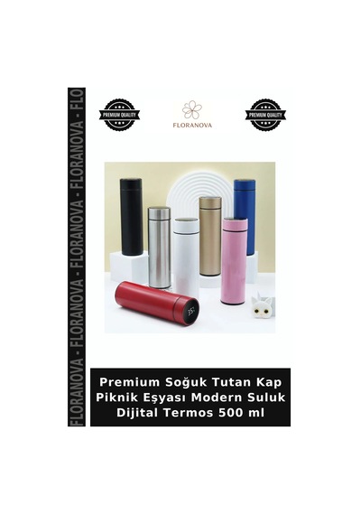 Premium Soğuk Tutan Kap Piknik Eşyası Modern Suluk Dijital Termos 500 Ml Diğer