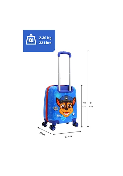 Gedox Kids Paw Patrol Lisanslı Çocuk Valizi Chase Temalı Darbeye Dayanıklı 360 Tekerlek Mavi