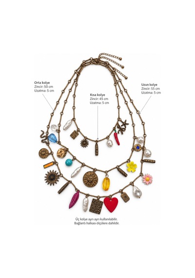 Bohem Chakra - Çakra Renkli Charm Ultra Detaylı 3 Lü Kolye Seti 45+5 / 50+5 / 55+5 Cm 316l Paslanmaz Çelik Bohem Chakra - Çakra Renkli Charm Ultra Detaylı 3 Lü Kolye Seti 45+5 / 50+5 / 55+5 Cm 316l Paslanmaz Çelik