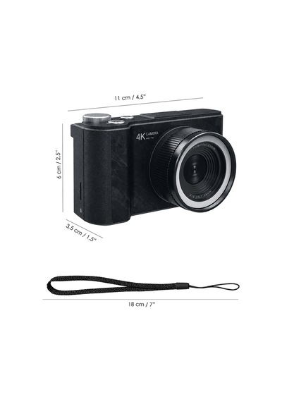 Mimtec Blm-106 Katlanabilir Ekranlı Kamera - 4k Ultra Hd 2 Mp Fotoğraf Video Çekme 12 Dil Destekli Vlog Kamerası