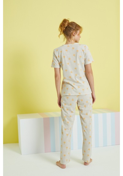 Siyah İnci Çok Renkli Örme Pijama Takım 24107099