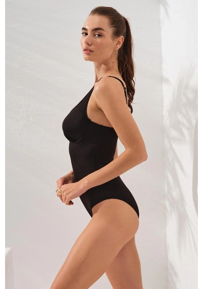 Pierre Cardin Riva Balenli Büyük Beden Mayo Siyah 231129 Sıyah