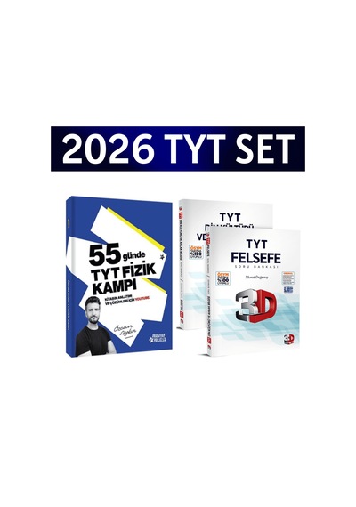 2026 Tyt 55 Günde Fizik Kampı Özcan Aykın+ Tyt Felsefe Din Kültürü Soru Bankası 3d Yayınları