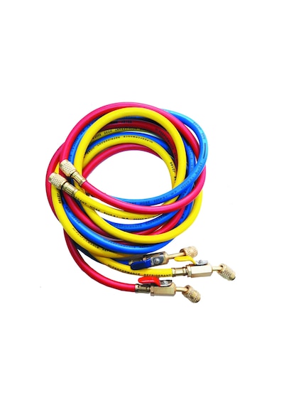 Techsun Gaz Şarj Hortumu 90Cm Vanalı 3'Lü Takım R410A