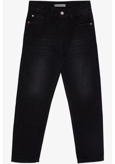 Breeze Kız Çocuk Kot Pantalon Cepli 5-9 Yaş, Siyah Siyah