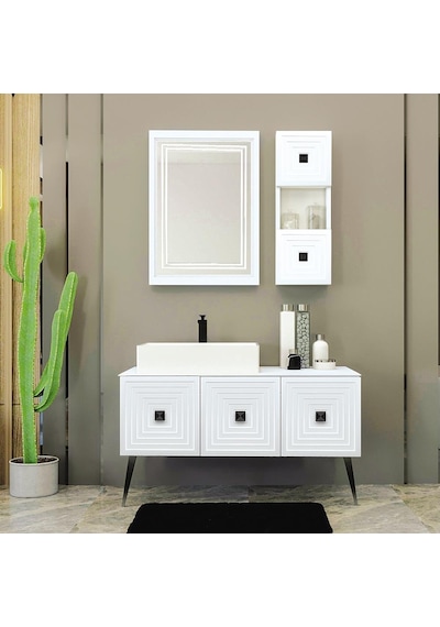Denko Burcu 120 Cm Mdf Beyaz Banyo Dolabı Takımı Beyaz Denko Burcu 120 Cm Mdf Beyaz Banyo Dolabı Takımı Beyaz