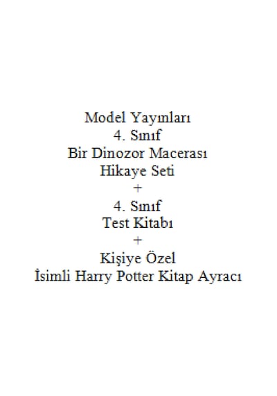4. Sınıf Hikaye Kitabı Seti Model Yayınları Bir Dinozor Macerası + 4. Sınıf Test Kitabı + Kişiye Özel İsimli Harry Potter Kitap Ayracı