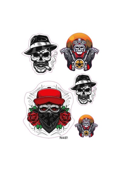 Sticker Seti Trend Karışık Ekipman Kask Motorsiklet 06 Nötr