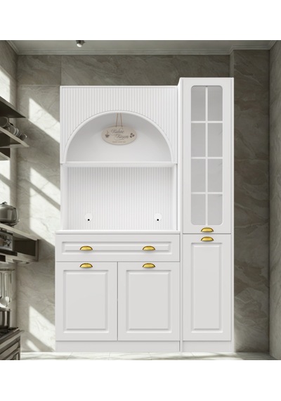 Lureo Nera Arch Gold Sağ Vitrinli Kahve Köşesi Led Aydınlatmalı Komple Mdf Premium Kahve Ünitesi Beyaz Lureo Nera Arch Gold Sağ Vitrinli Kahve Köşesi Led Aydınlatmalı Komple Mdf Premium Kahve Ünitesi Beyaz