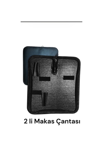 2 Bölüm 2 Makas Lı Fermuarlı Saç Kesim Makası Çantası 1 Adet