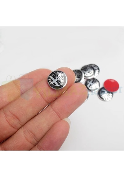 Alfa Romeo Kumanda Anahtarlık Logo Amblem Metal 3M 1 Adet 14 Mm