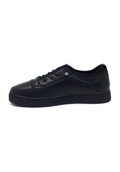 Catelli %100 Deri Ortopedik Erkek Kışlık Rahat Günlük Bağsız Sneaker Ayakkabı 40-44 Siyah
