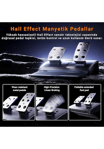 Pxn V900 Gen2 Hall Effect Oyun Direksiyonu 270 /900 Pc Ps3 Ps4 Xbox One Xbox Series X S Nintendo Switch Uyumlu Pedallı Yarış Direksiyonu