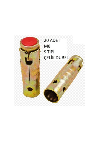 M8 S Tipi Çelik Dubel 20 Adet