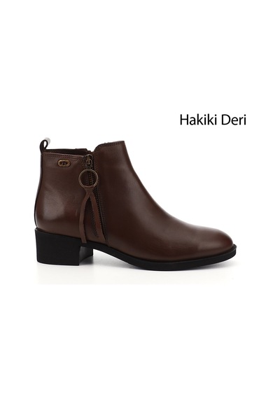 Gönderi(R) Gönderi R Kadın Kahve Antik Fermuarlı Kalın Topuklu Fermuarlı Hakiki Deri Bot Gkzb13410416 Kahve