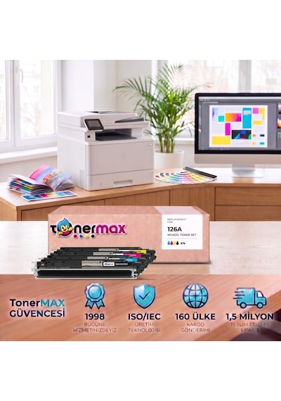 Hp Laserjet Pro Cp1025nw Uyumlu Toner Seti Çipli 126a Cmyk 4 Renk