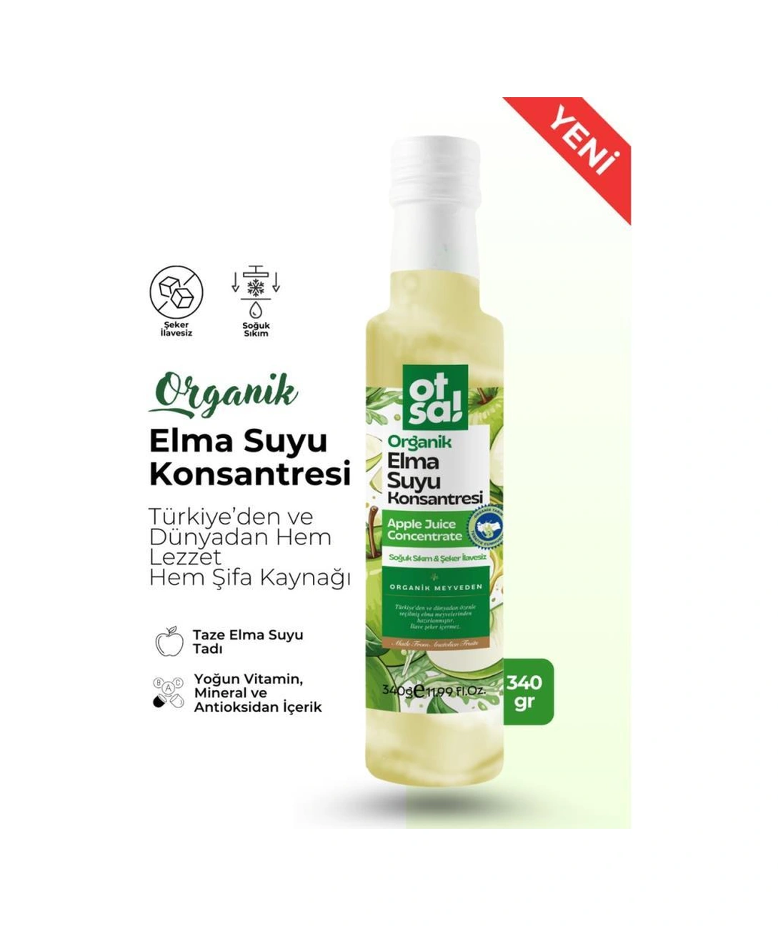 Otsa Organik Elma Suyu 340 G 340 G