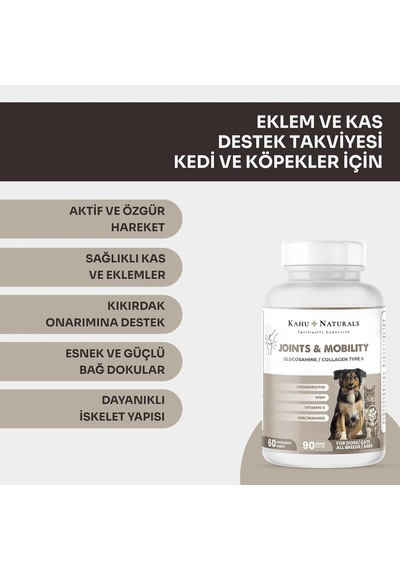 Joints&mobility, Glukozamin, Kondritin, Kolajen, Kedi Ve Köpek, 60 Tablet
