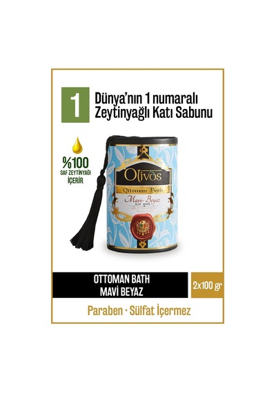 Doğal Ottoman Mavi Beyaz Zeytinyağlı Katı Sabun El Sabunu Osmanlı Diğer