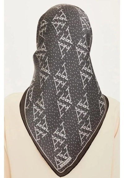 Armine İpek Eşarp 2025 Kış - 9228-54 Siyah Füme Twill Siyah Füme