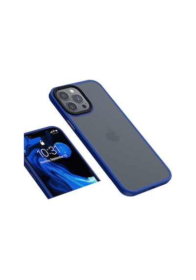 Apple Uyumlu iPhone 13 Mini Kılıf Kenarları Renkli Arkası Mat Kılıf Lacivert