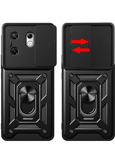 Zore İnfinix Zero 30 4g Kılıf Magnetik Standlı Kamera Korumalı Sürgülü Vega Kapa Mavi